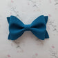 Mustard and Teal Suede Ivy  Bow