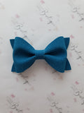 Mustard and Teal Suede Ivy  Bow