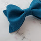 Mustard and Teal Suede Ivy  Bow