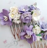 Purple Floral Comb