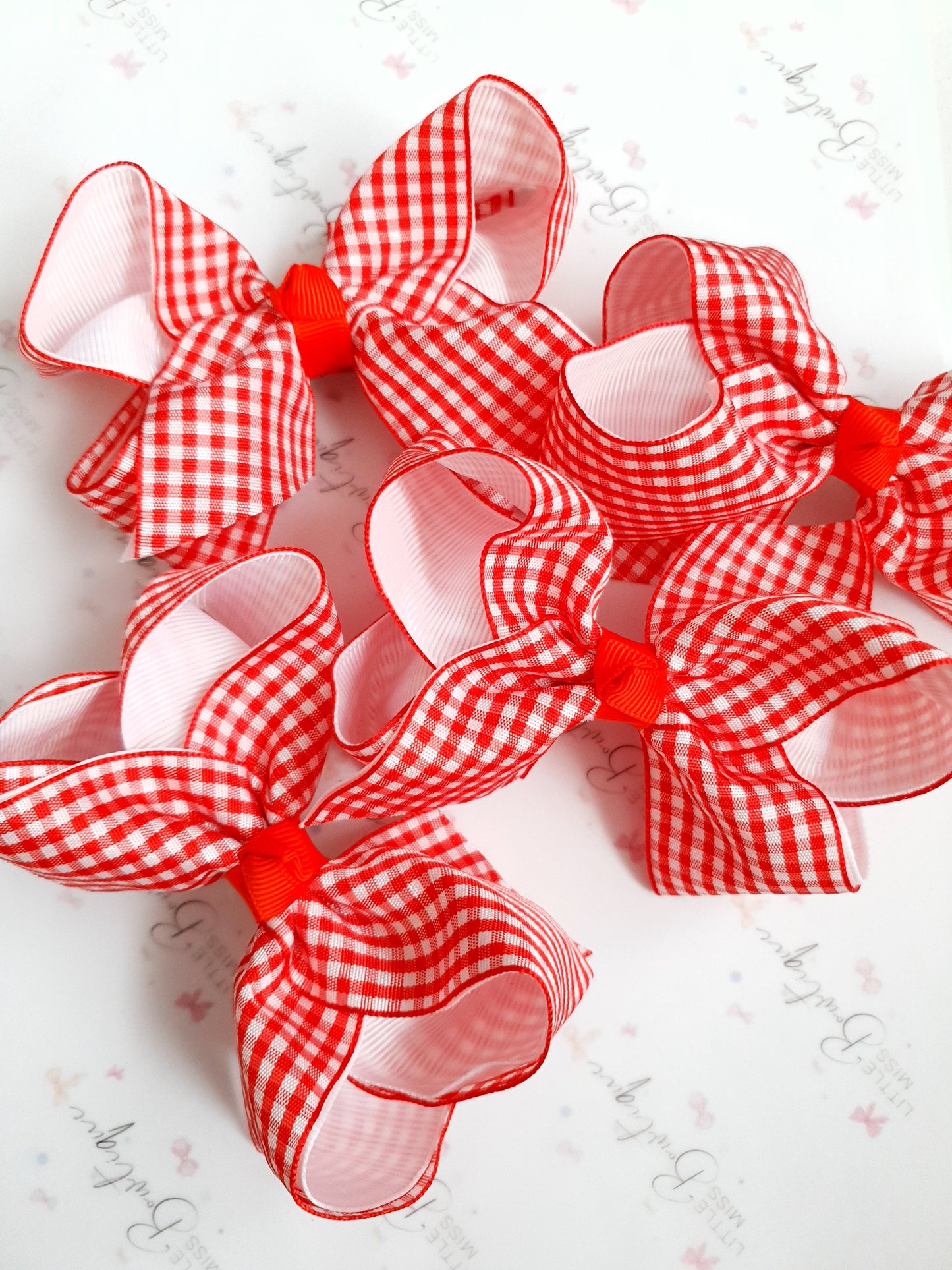 Ribbon Gingham Bows - 8 Colours