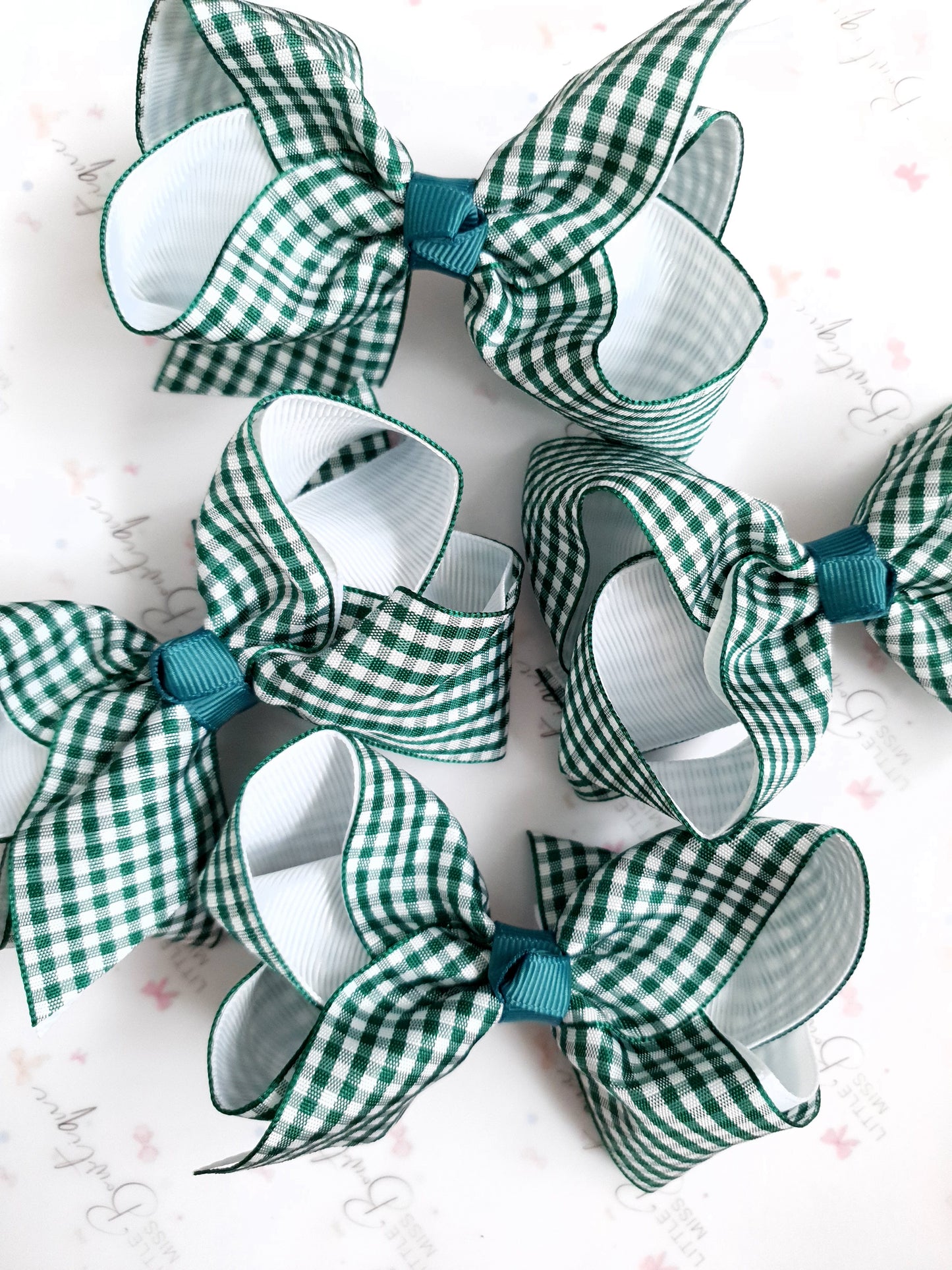 Ribbon Gingham Bows - 8 Colours