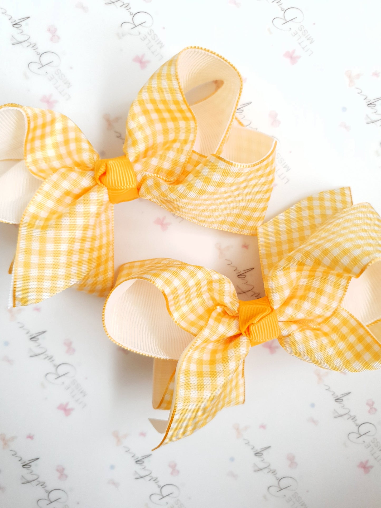 Ribbon Gingham Bows - 8 Colours