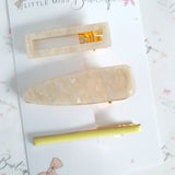 Ivory Fringe Clip Set