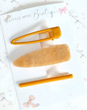 Mustard Fringe Clip Set