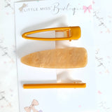 Mustard Fringe Clip Set