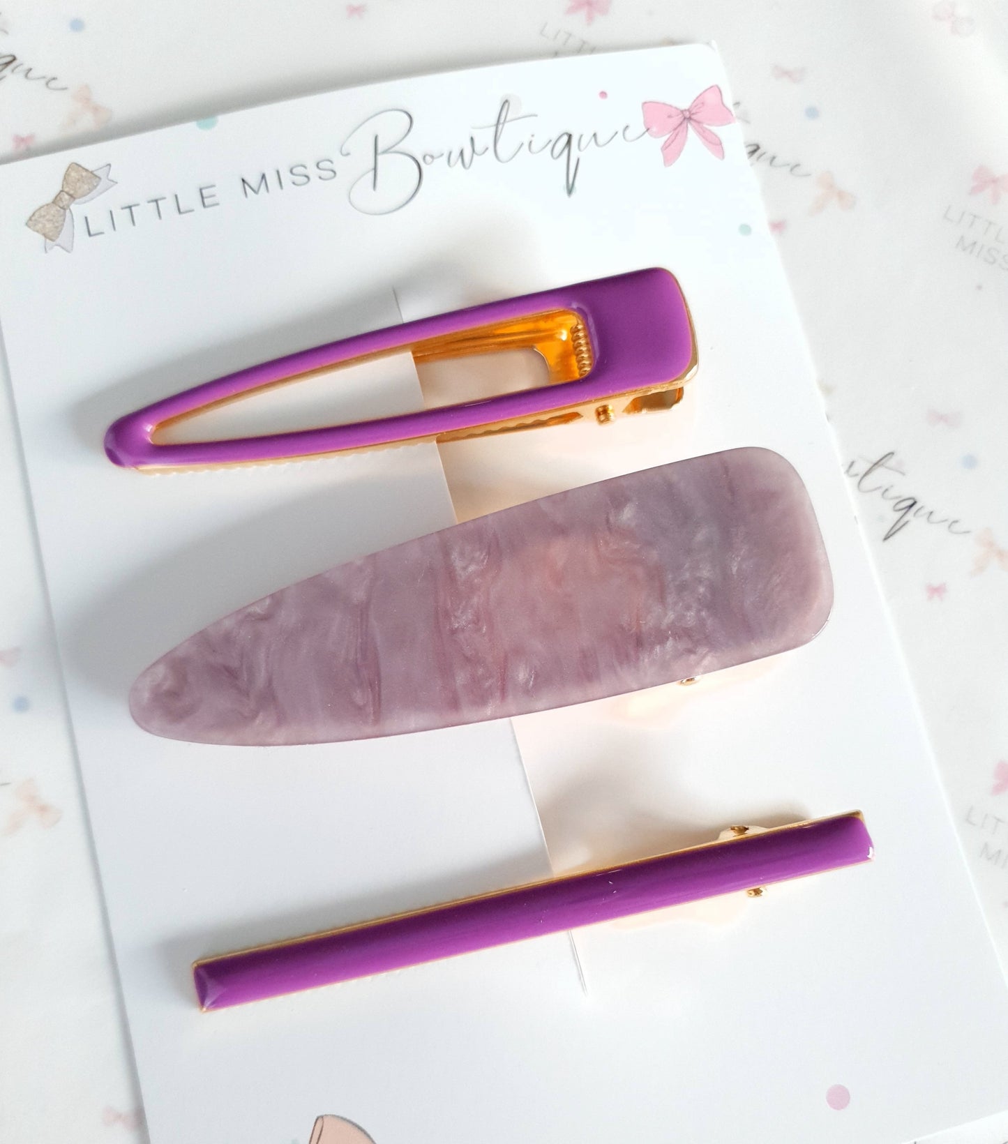 Purple fringe Clip Set (3pk)