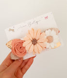 Dusty Pink Floral Felt Headband
