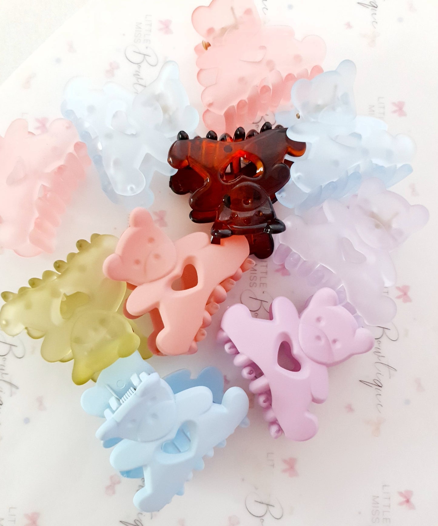 Teddy Bear Claw Clips (8 Colours)