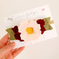 Burgundy/Pink floral felt headband
