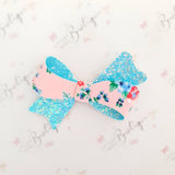 Blue Floral Sophia Bow
