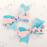 Blue Floral Sophia Bow