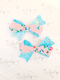 Blue Floral Sophia Bow