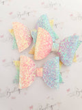 Pastel Rainbow Glitter Bow