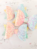 Pastel Rainbow Glitter Bow
