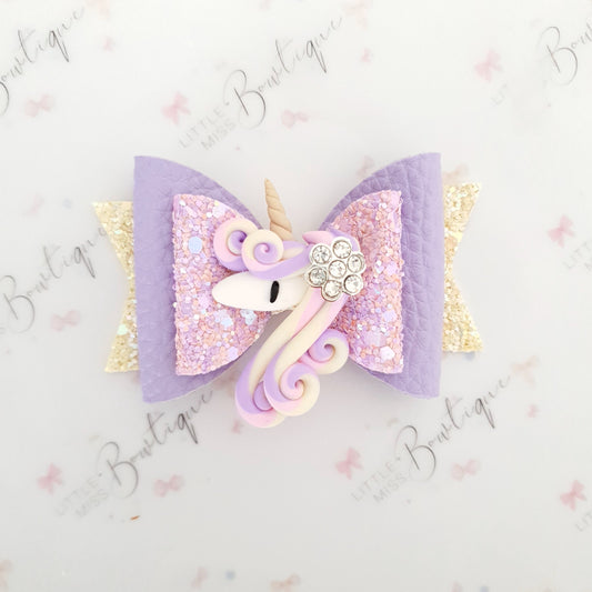 Sweet Lavender unicorn bow