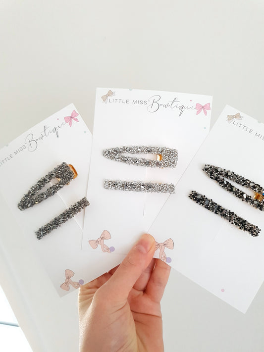 Crystal Hair Clip Sets ( 3 colours)