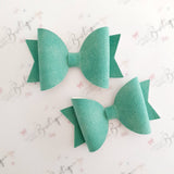 Jade Green Suede Bow
