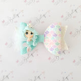 Minty Deluxe Mermaid Bow