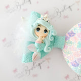 Minty Deluxe Mermaid Bow