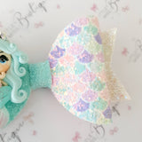 Minty Deluxe Mermaid Bow