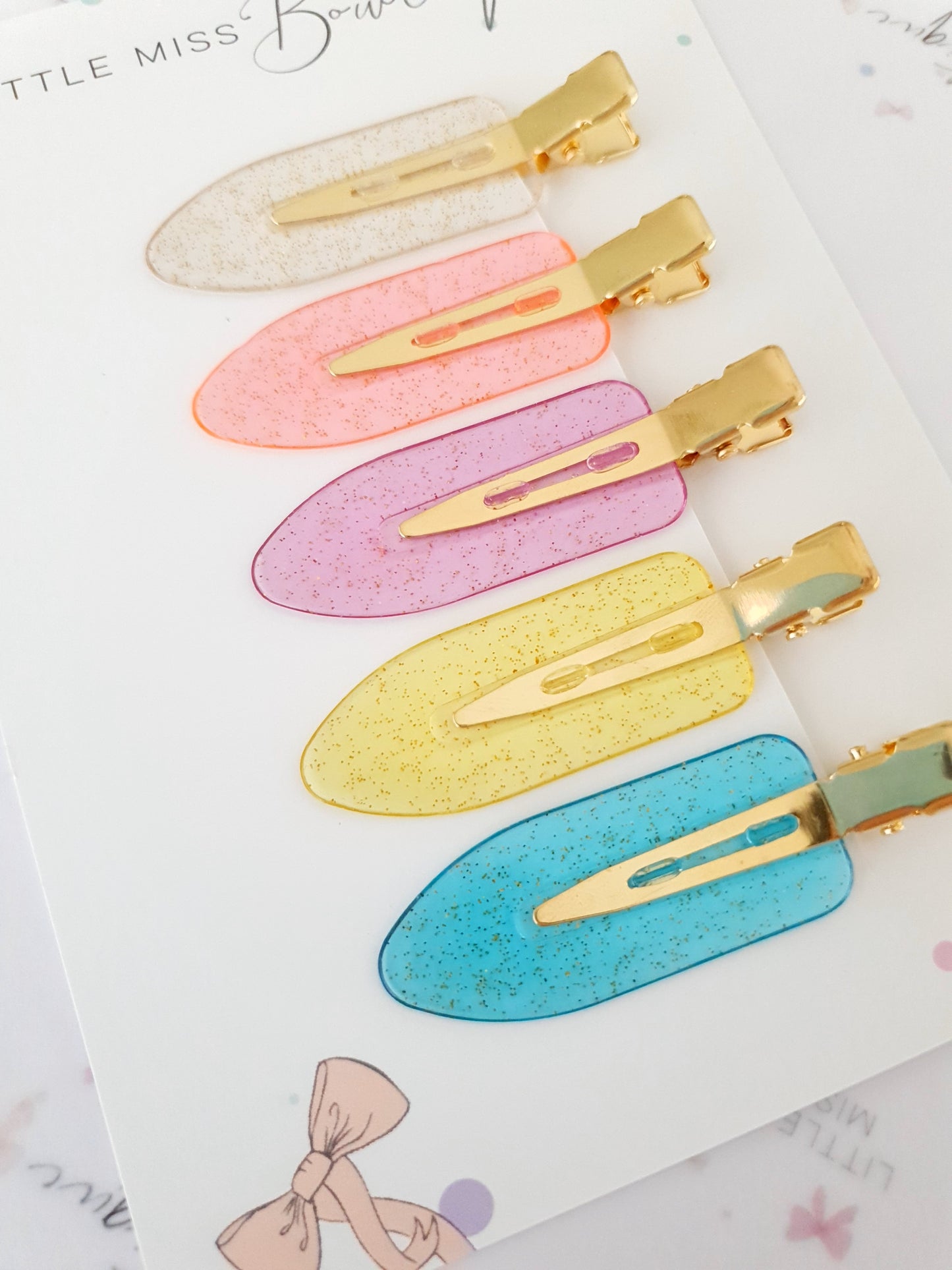 No Crease Glitter Clips  5pk