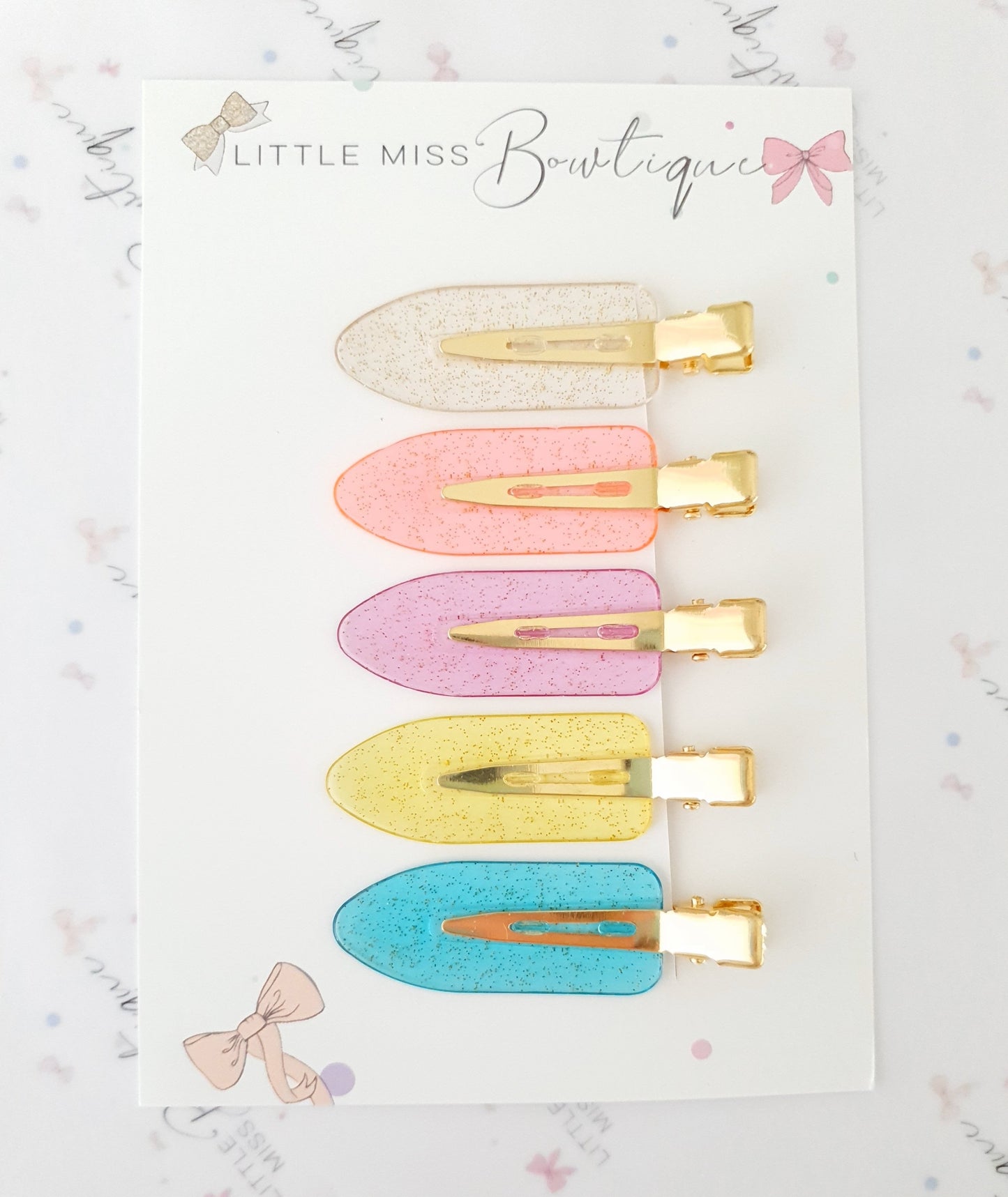 No Crease Glitter Clips  5pk