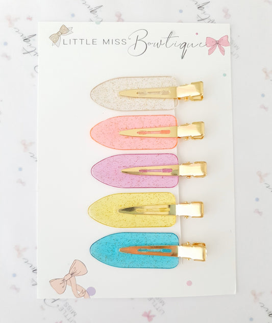 No Crease Glitter Clips  5pk