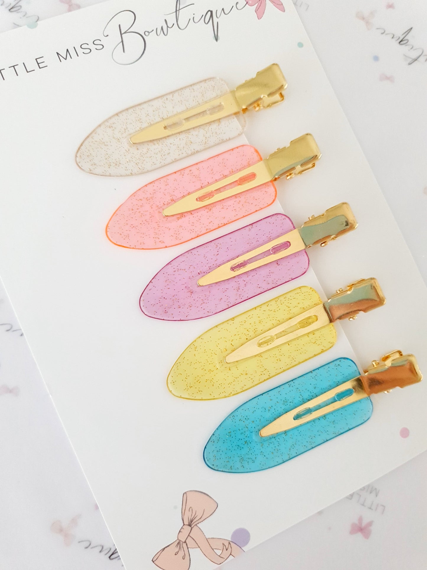 No Crease Glitter Clips  5pk