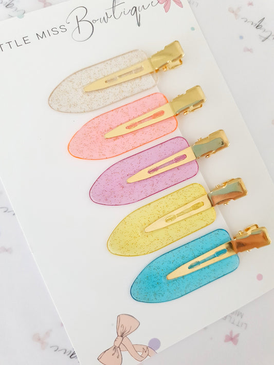 No Crease Glitter Clips  5pk