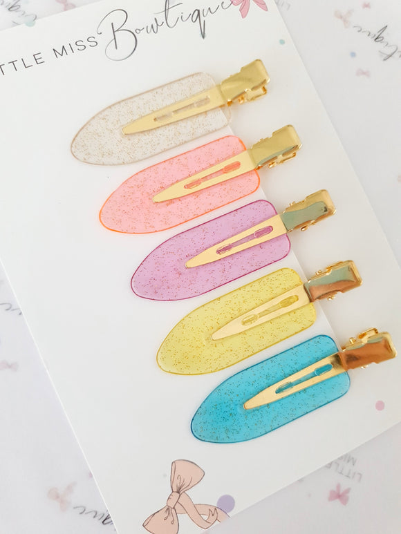 No Crease Glitter Clips  5pk