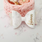 White Velvet Personalised Bow