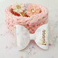 White Velvet Personalised Bow