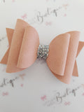 Suede Dusty Pink Double Bow