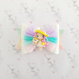 Rainbow Unicorn Girl Bow