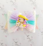Rainbow Unicorn Girl Bow