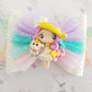 Rainbow Unicorn Girl Bow
