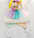 Rainbow Unicorn Girl Bow