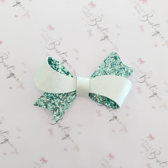 Mint Glitter Sophia Bow