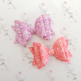 Frosted Glitter Double Bows