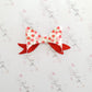 Red Spring Floral Glitter Bow