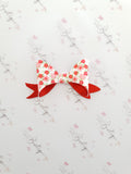 Red Spring Floral Glitter Bow