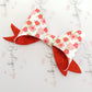 Red Spring Floral Glitter Bow