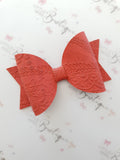 Embossed Faux Leather Bows