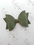 Embossed Faux Leather Bows