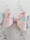 Pink Unicorn Bow Set