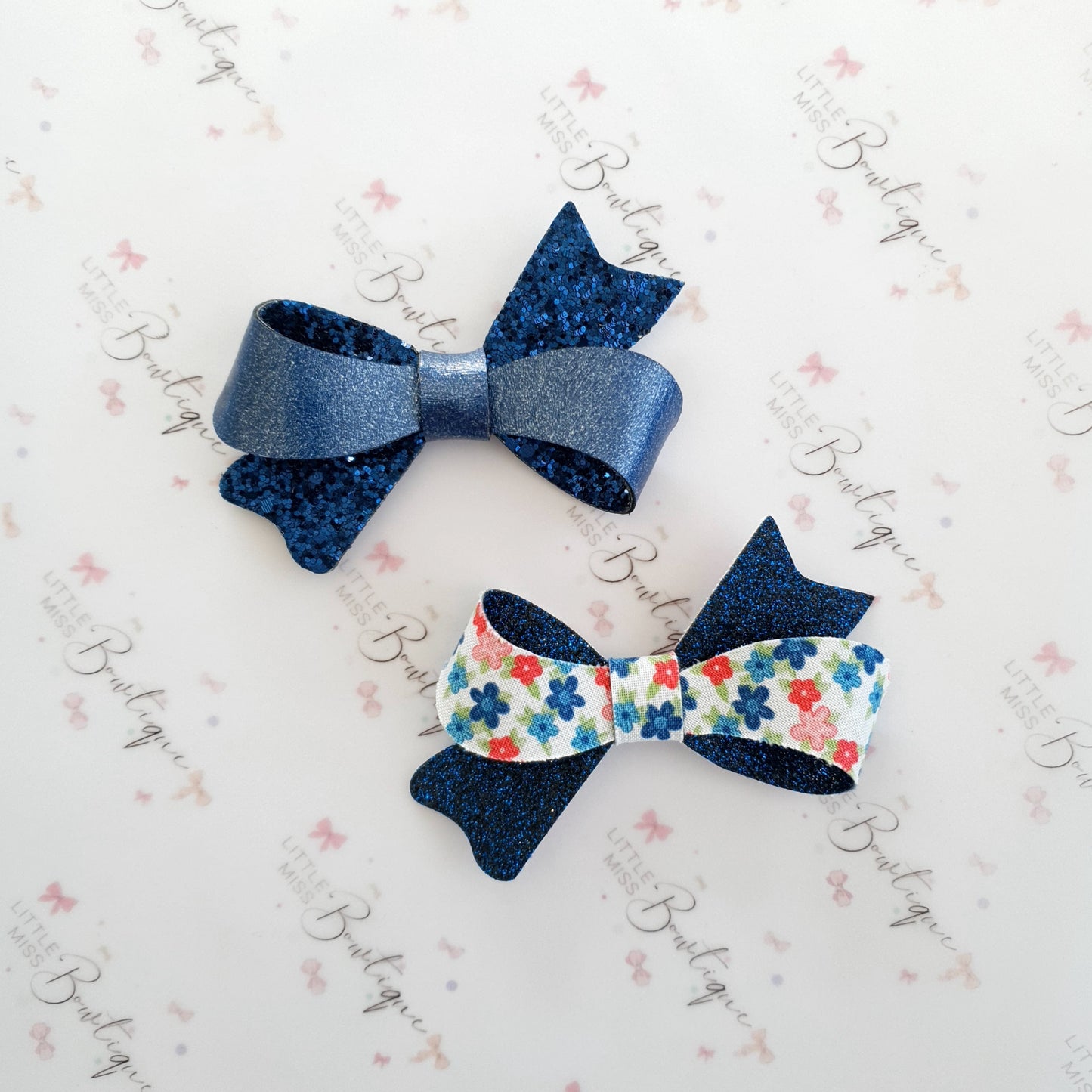 Blue Glitter Sophia Bows