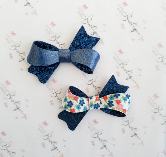 Blue Glitter Sophia Bows