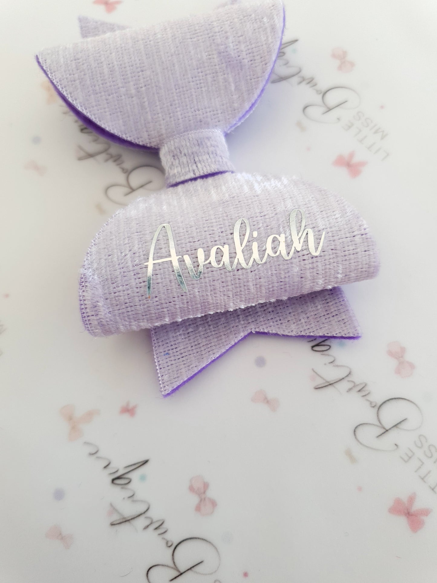 Purple/Blue Personalised Hair Bows