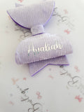 Purple/Blue Personalised Hair Bows